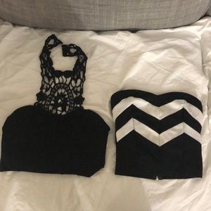 Black and White Crop Tops